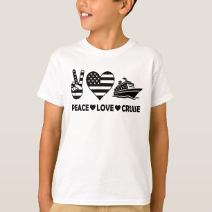T-shirt Peace Love Cruise USA Vacances Vibes