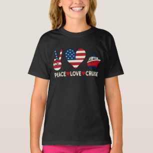 T-shirt Peace Love Cruise USA Vacances Vibes