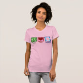 T-shirt Peace Love Cupcakes Cute Cupcake (Devant entier)