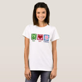 T-shirt Peace Love Cupcakes mignonne Baker femmes (Devant entier)