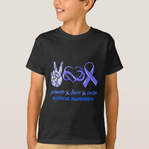 T-shirt Peace Love Cure Alopecia Sensibilisation