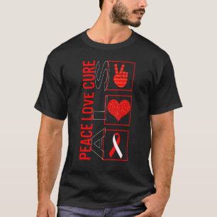 T-shirt Peace Love Cure ALS Awareness Ribbon Warrior Suppo