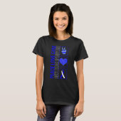 T-shirt Peace Love Cure Ankylosing Spondylitis Awareness R (Devant entier)