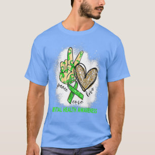 T-shirt Peace Love Cure Bleached Mental Health Awareness59