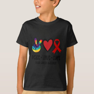 T-shirt Peace Love Cure Blood Cancer Sensibilisation Lieu