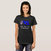 T-shirt Peace Love Cure Child Abuse Blue Ribbon Sensibilis (Devant entier)