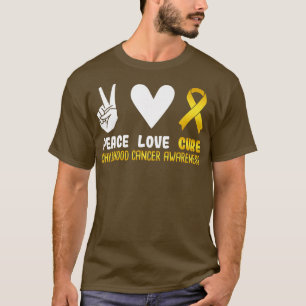 T-shirt Peace Love Cure Chilhood Cancer Awareness