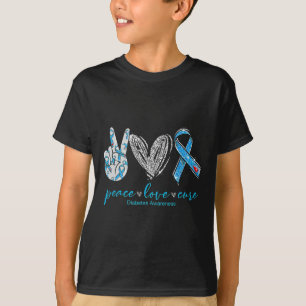 T-shirt Peace Love Cure Diabetes Sensibilisation 2