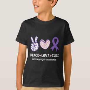 T-shirt Peace Love Cure Fibromyalgie Mois de sensibilisati