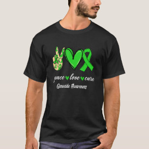 T-shirt Peace Love Cure Genocide Green Ribbon Awareness 1
