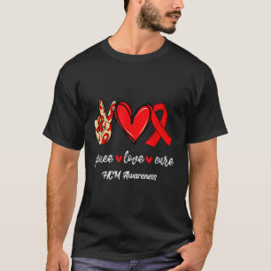 T-shirt Peace Love Cure Hypertrophe Cardiomyopathie HCM Aw