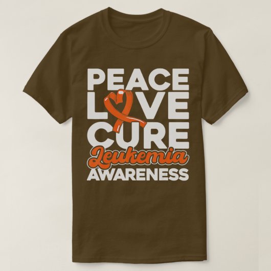 T-shirt Peace Love Cure Leukemia Aware (Design devant)