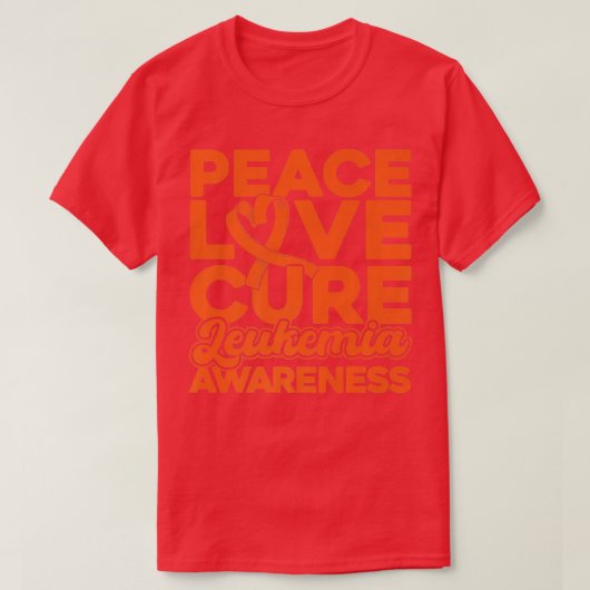 T-shirt Peace Love Cure Leukemia Aware (Design devant)