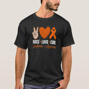 T-shirt Peace Love Cure Leukemia Mois de sensibilisation G