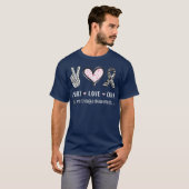T-shirt Peace Love cure maladies rares sensibilisation pou (Devant entier)