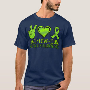T-shirt Peace Love Cure Mental Health Sensibilisation