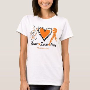 T-shirt Peace Love Cure MS Awareness