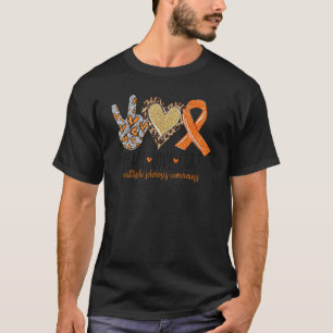 T-shirt Peace Love Cure Multiple Sclerosis Sensibilisation