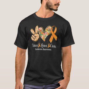 T-shirt Peace Love Cure Orange Ribbon Sensibilisation à la