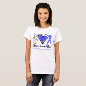 T-shirt Peace Love Cure Restless Legs Syndrome Sensibilisa (Devant entier)