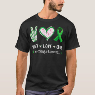 T-shirt Peace Love cure Sensibilisation aux maladies du fo
