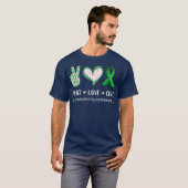 T-shirt Peace Love cure Sensibilisation aux traumatismes c (Devant entier)