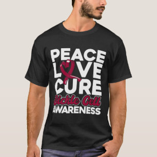 T-shirt Peace Love Cure Sickle Cell Awareness 1
