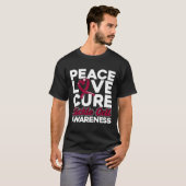 T-shirt Peace Love Cure Sickle Cell Awareness 1 (Devant entier)