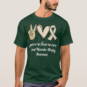T-shirt Peace Love Cure Spinal Musculaire Atrophie Crème A
