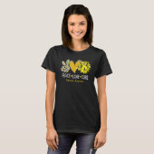 T-shirt Peace Love Cure Sunflower Yellow Ribbon Sarcoma Aw (Devant entier)