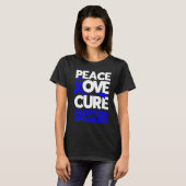 T-shirt Peace Love Cure Support Alopecia Awareness Ruban (Devant entier)