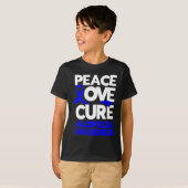 T-shirt Peace Love Cure Support Alopecia Awareness Ruban (Devant entier)