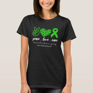 T-shirt Peace Love Cure Traumatic Brain Injury Femmes TBI