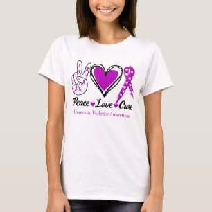 T-shirt Peace Love Cure Violence domestique Sensibilisatio