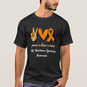 T-shirt Peace Love Cure Wolf Hirschhorn Syndrome Ruban Aw