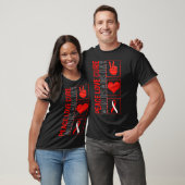 T-shirt Peace Love Cure Worlds Aids Day T Shirt (Unisexe)