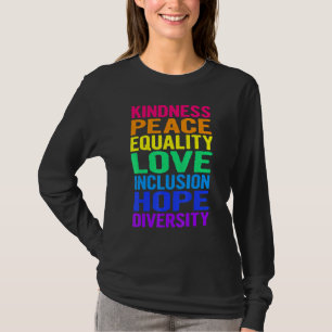 T-shirt Peace Love Diversité Inclusion Égalité Droits de l