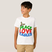T-shirt Peace Love Eagles Cool Bald Eagle Enfants (Devant entier)