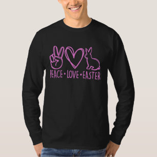 T-shirt Peace Love Easter Cute Bunny Oeufs Joyeux Pâques