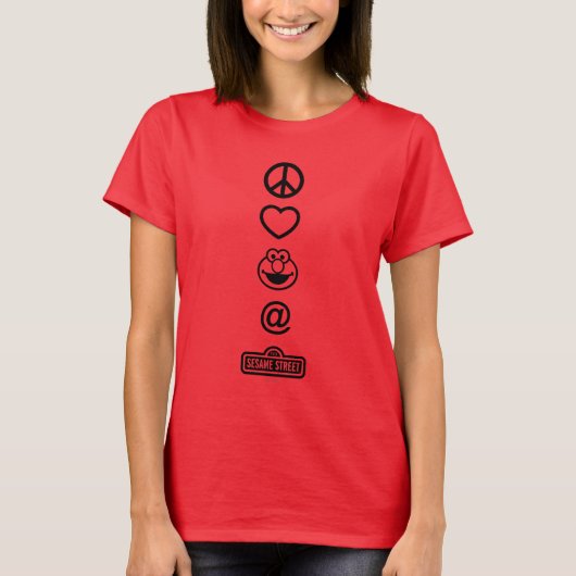 T-shirt Peace Love Elmo (Devant)