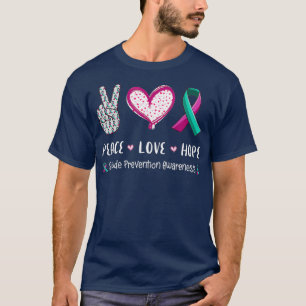 T-shirt Peace Love espère la prévention du suicide hommes