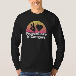 T-shirt Peace Love Et Cougars Cougar