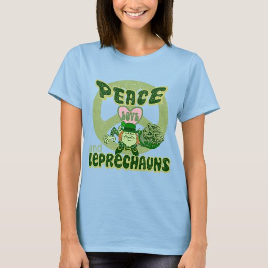 T-shirt Peace Love et Leprechauns ! (Devant)