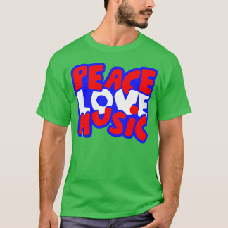 T-shirt Peace Love et musique Arts et musique Festival Blu