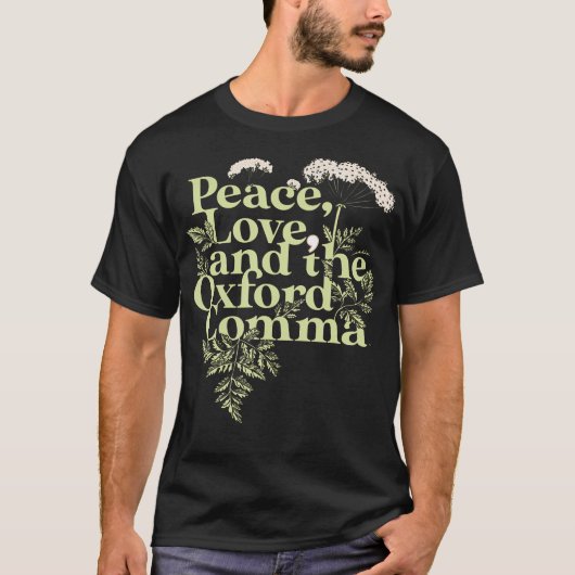 T-shirt Peace Love Et Oxford Comma Anglais Grammar (Devant)