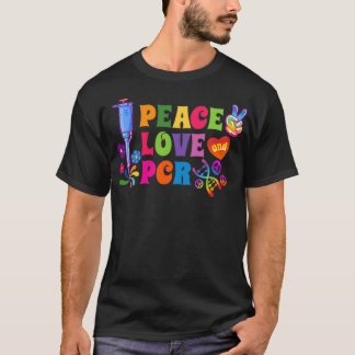T-shirt Peace Love et PCR Polymerase Chain Reaction Design