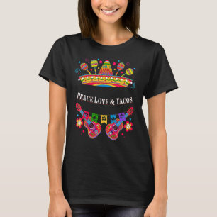 T-shirt Peace Love et Tacos Peace Sign Taco Mexican Food