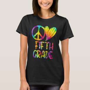T-shirt Peace Love Fifth Grade Back School 5th Grade