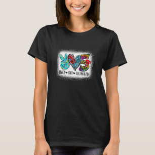 T-shirt Peace Love Fifth Grade Back To School Team 5th Gra