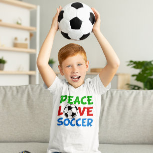 T-shirt Peace Love Football Enfants mignons